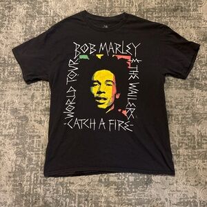 Zion Rootswear Black Bob Marley Graphic T-Shirt